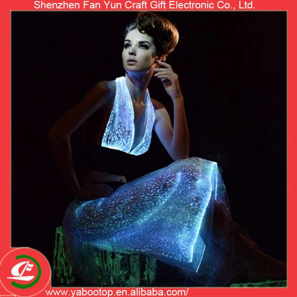 led optical fiber clothes for night club bar and party in stage performance show optic fiber