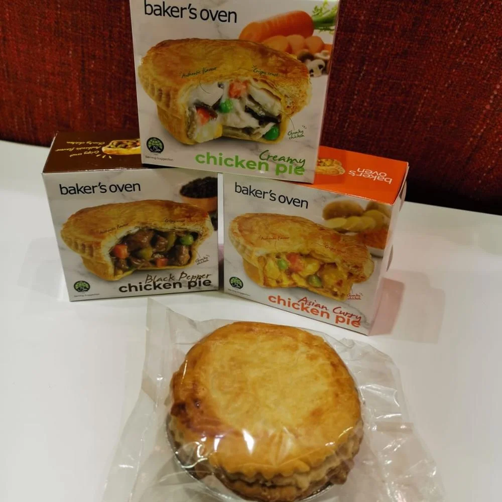 
Frozen Spicy Pastries Creamy Spices & Herbs Flavor Round Asian Curry Chicken Pie With Colored Box Packaging 