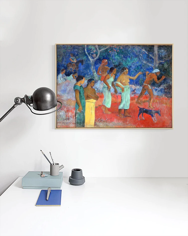 Paul Gauguin canvas painting portrait picture figurative print giant poster home art Scene from Tahitian Life Nude girls picture