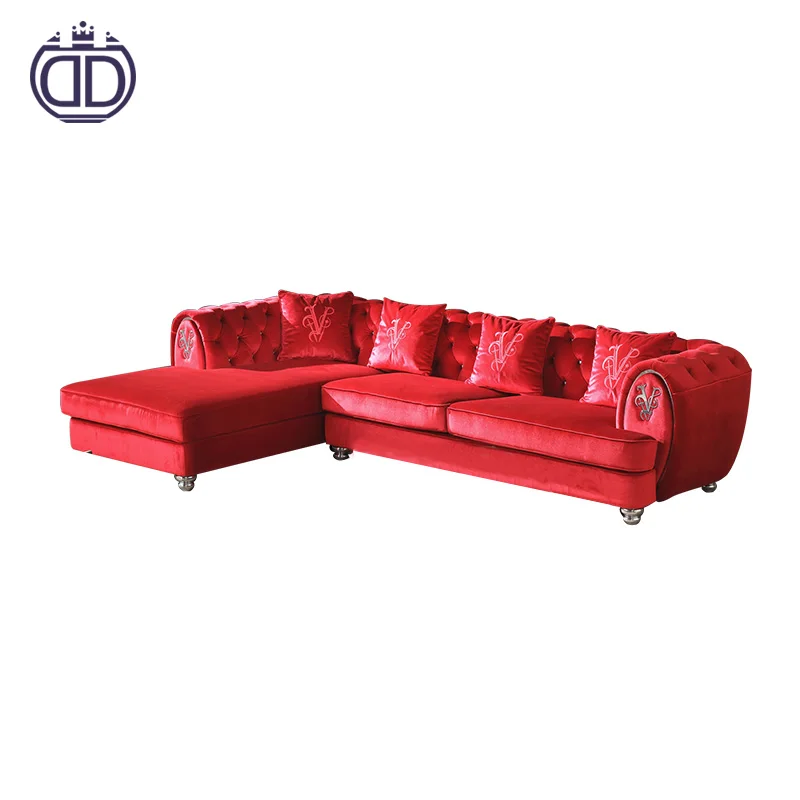 2017 Новый продукт современная мебель Свадебные шезлонги, кушетки Обложка красный кожаный диван