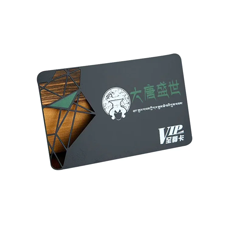 Personalize Brushing metal VIP card discount Card Brushed black Brass Business Cards