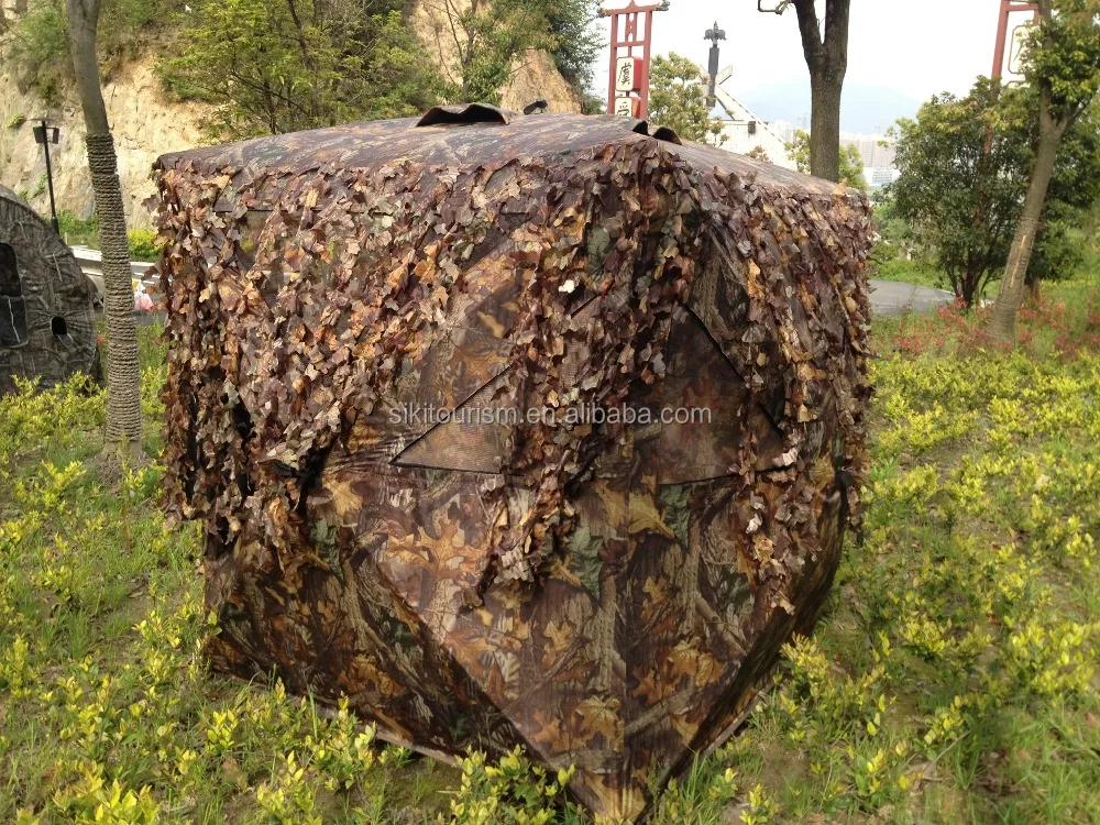 3D Camo Leafey Trim Around All Windows Hunting Tent