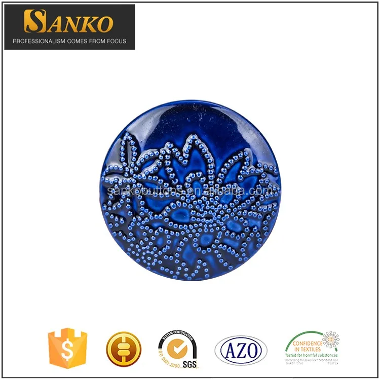 Сияющий Голубой Цветок декоративные покрыта джинсы пуговицы и заклепки