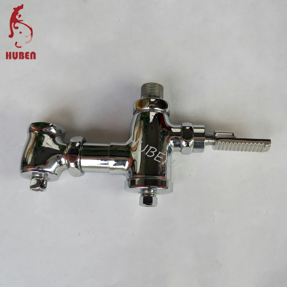 
Horizontal foot control brass public toilet flush valve 