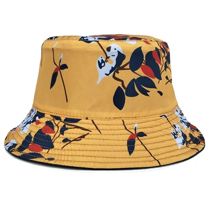 Your Own Logo Reversible Bucket Hat Custom Floral Kids Bucket Hat