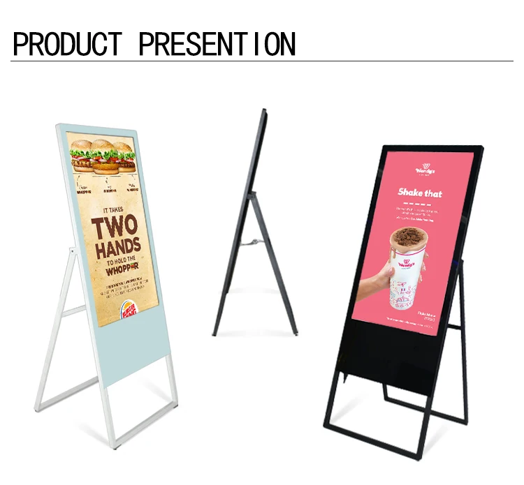 floor stand digital signage tv  foldable advertising video player 32 inch lcd panel monitor signage digital