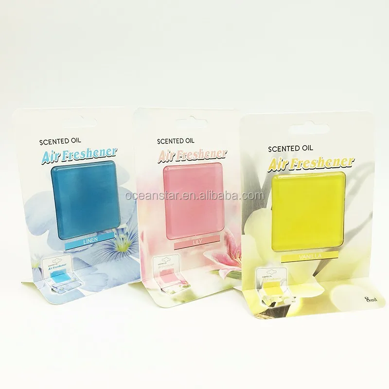8ml square car membrane perfume refill/ car vent clip scent membrane air freshener