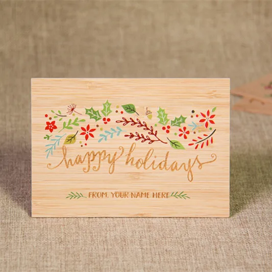 Wood color print postcard with envelope