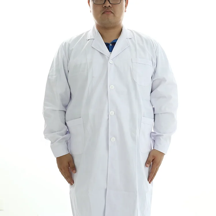 
Hospital 100% cotton white unisex uniforms wholesale knee length half-length medical lab coat for man women male female 