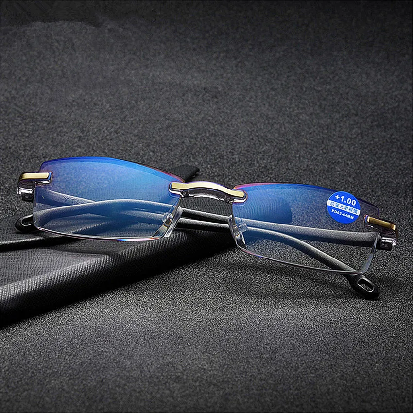 Hot Selling Fashion Cheap Unisex Men Women Rimless Reading Glasses Anti Blue Light Reading Glasses