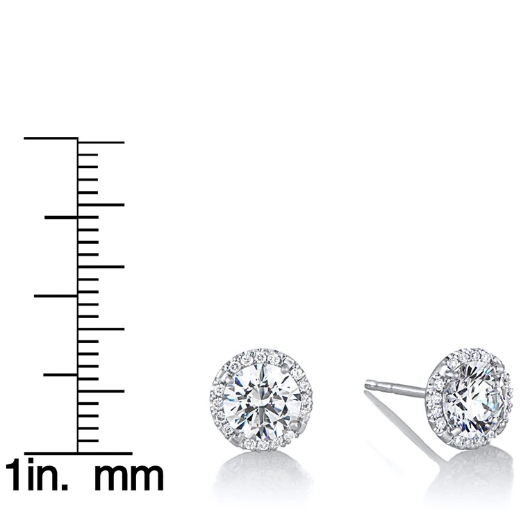 Diamond Stud Jewelry Earrings Custom Logo Mascot Charm Earrings Rings E065 925 Sterling Silver for Making Pearl Claw Setting