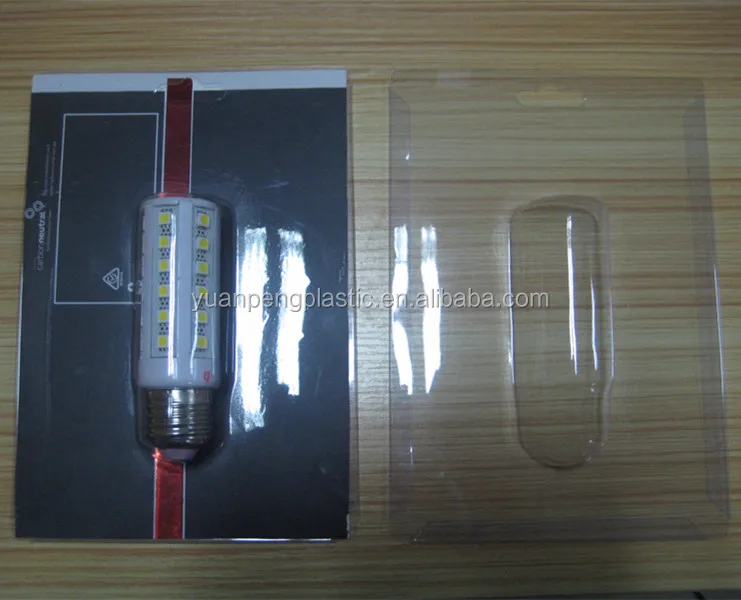 Индивидуальная двойная блистерная упаковка для светодиодных ламп, двойная блистерная прозрачная пластиковая упаковка с картой