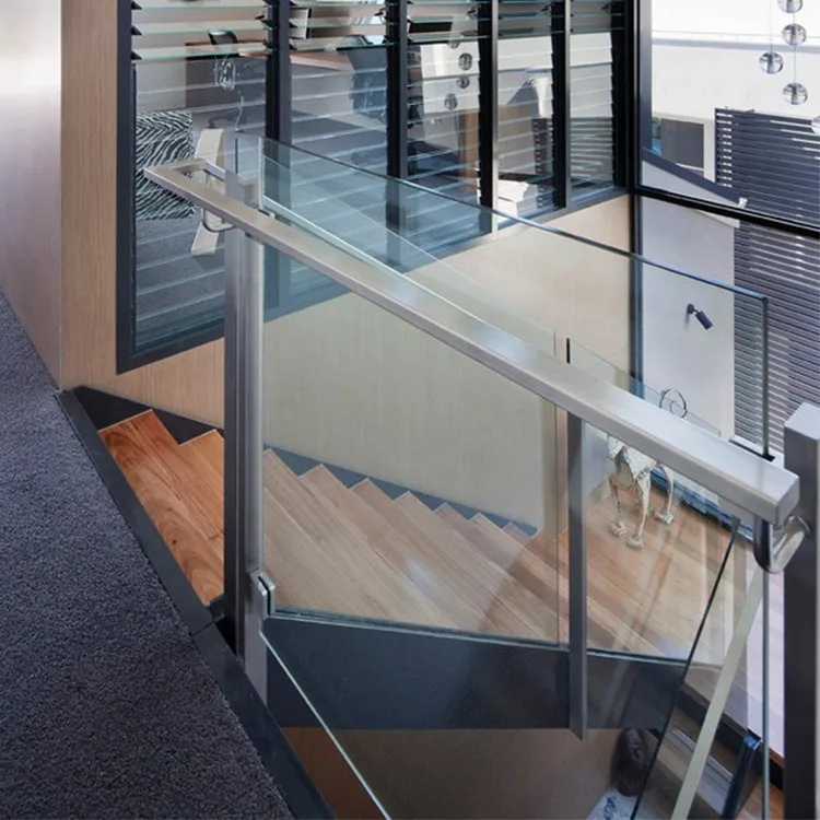 Custom Design Stainless Steel Tubular Glass Clear Stair Handrail