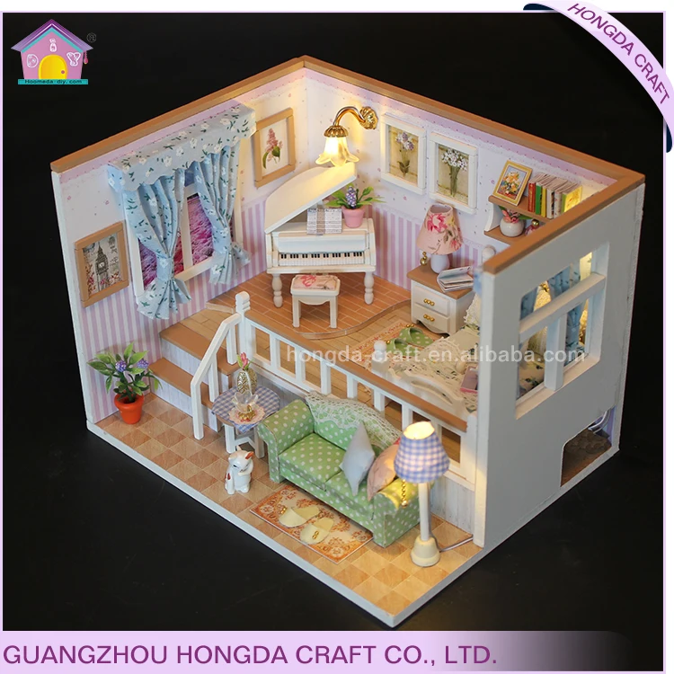 Горячие с свет деревянные развивающие игрушки для детей Кукольный дом