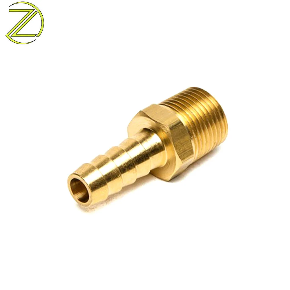 Turning Lathe Parts Non Standard Threaded Brass Male Tube Gas Pipe Fitting Custom with Nickel Plated