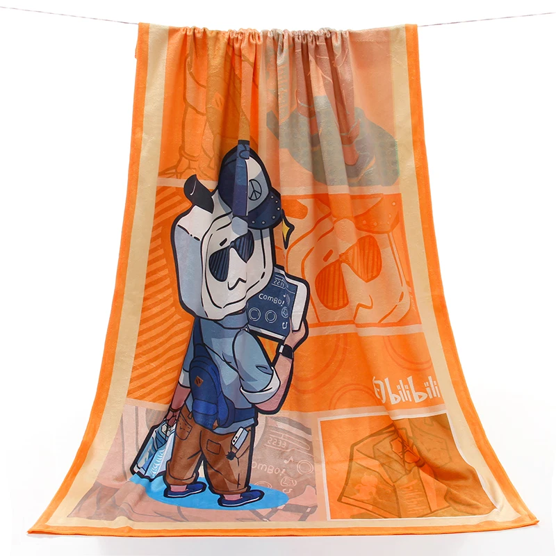 Sand free digital print logo microfiber beach towel OEM custom microfiber printed beach towel with logo