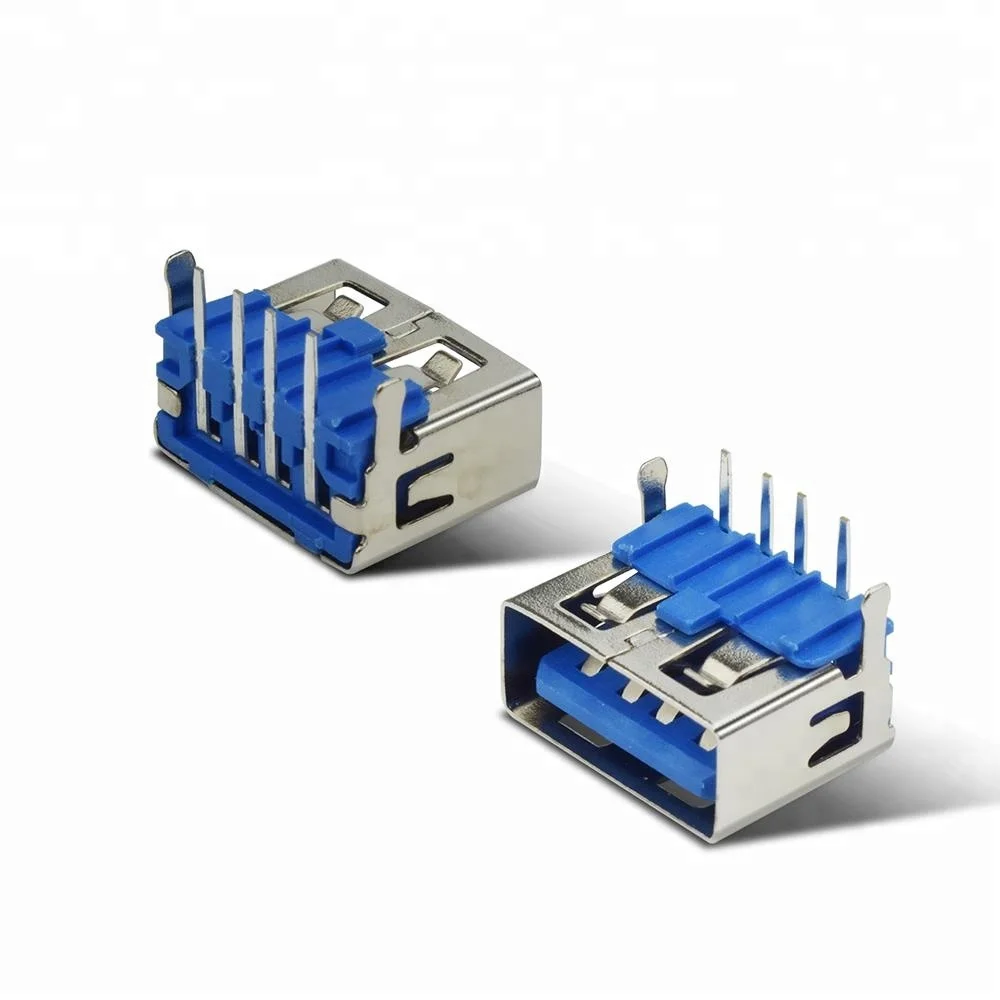 
90 degree 4Pin length 10.0mm usb AF Plugboard usb connector 