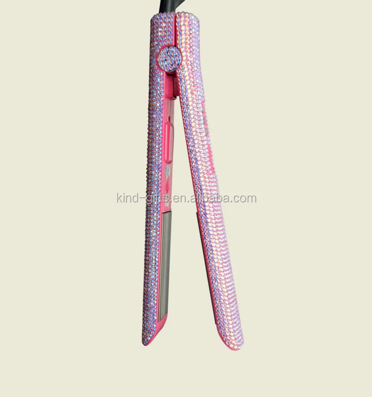 Crystal Pink Princess Cute Series Sparkle Diamond Bands High Tech Professional Hair Straightener