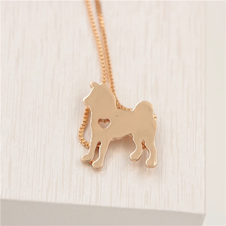 Factory Wholesale Price 18kgp Gold Cute Animal Dog Necklace