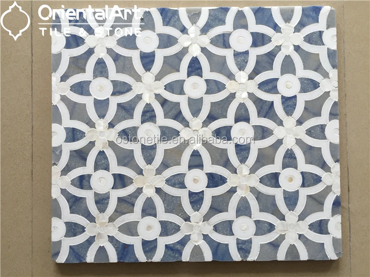 2017 natural water jet bianco carrara flower marble mosaic bathroom wall tile