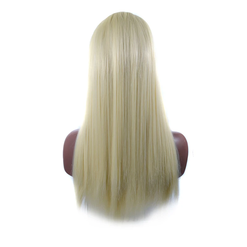 Top Quality Fashion Synthetic Lace Front Wigs Straight Cheap Blonde Heat Resistant Lace Synthetic Wig 250% Density 18-24 Inch