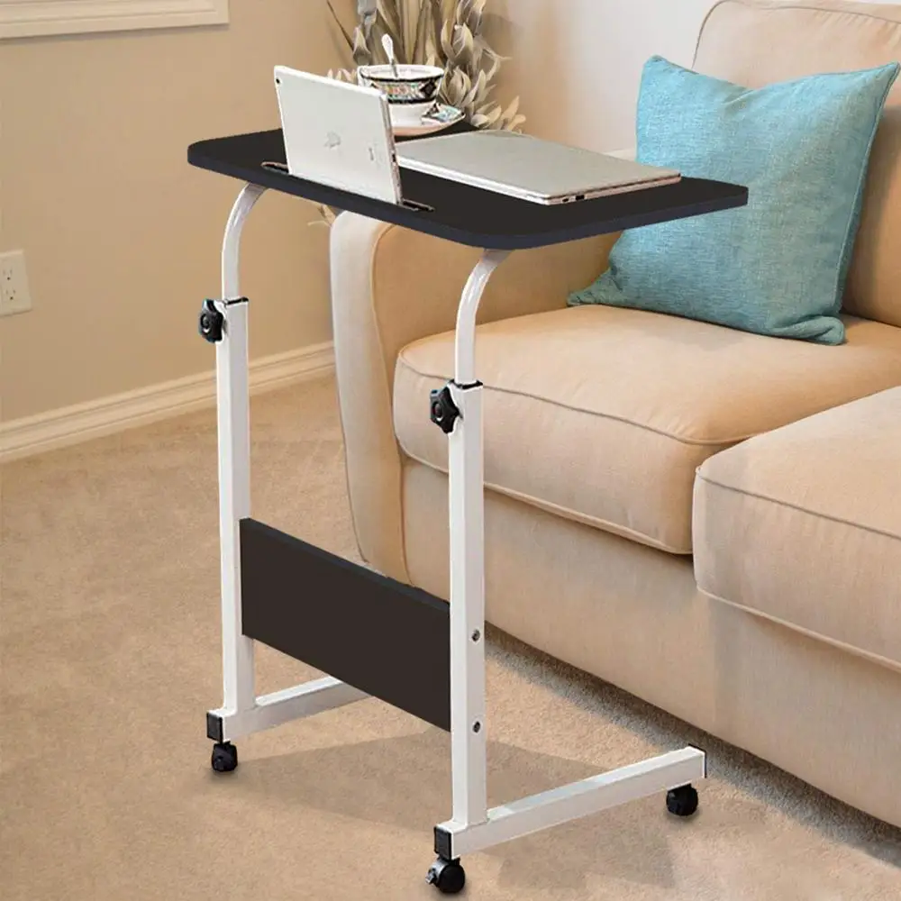 Adjustable Height Laptop Desk Table Stand, Over Bed Side Table with Wheels