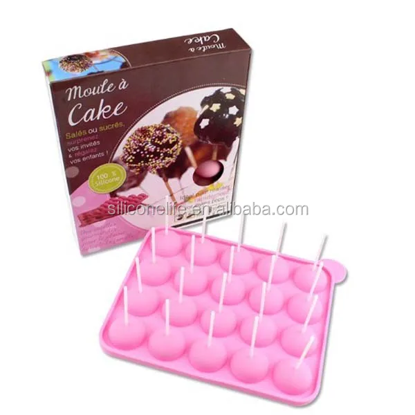 Candy Chocolate Ball Cupcake Cookie Candy Maker DIY Baking Tool Silicone Pops Lollipop Mold Stick Tray Cake Mould