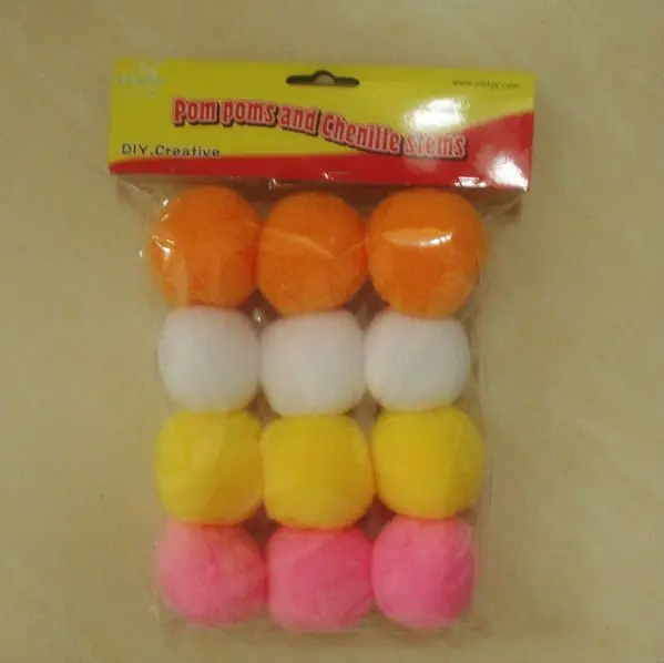 factory supply colorful cute polyester pom poms for Christmas