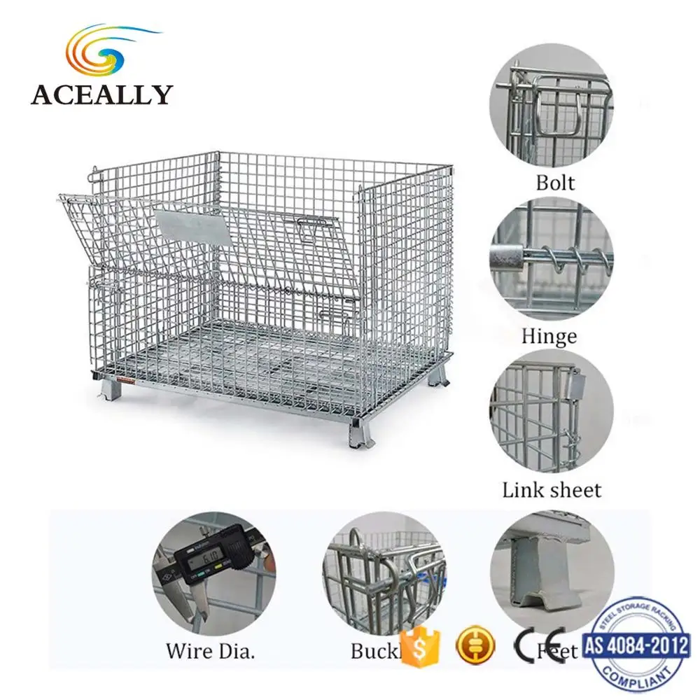 
Collapsible bulk containers decorative wire mesh boxes expanded metal mesh box 