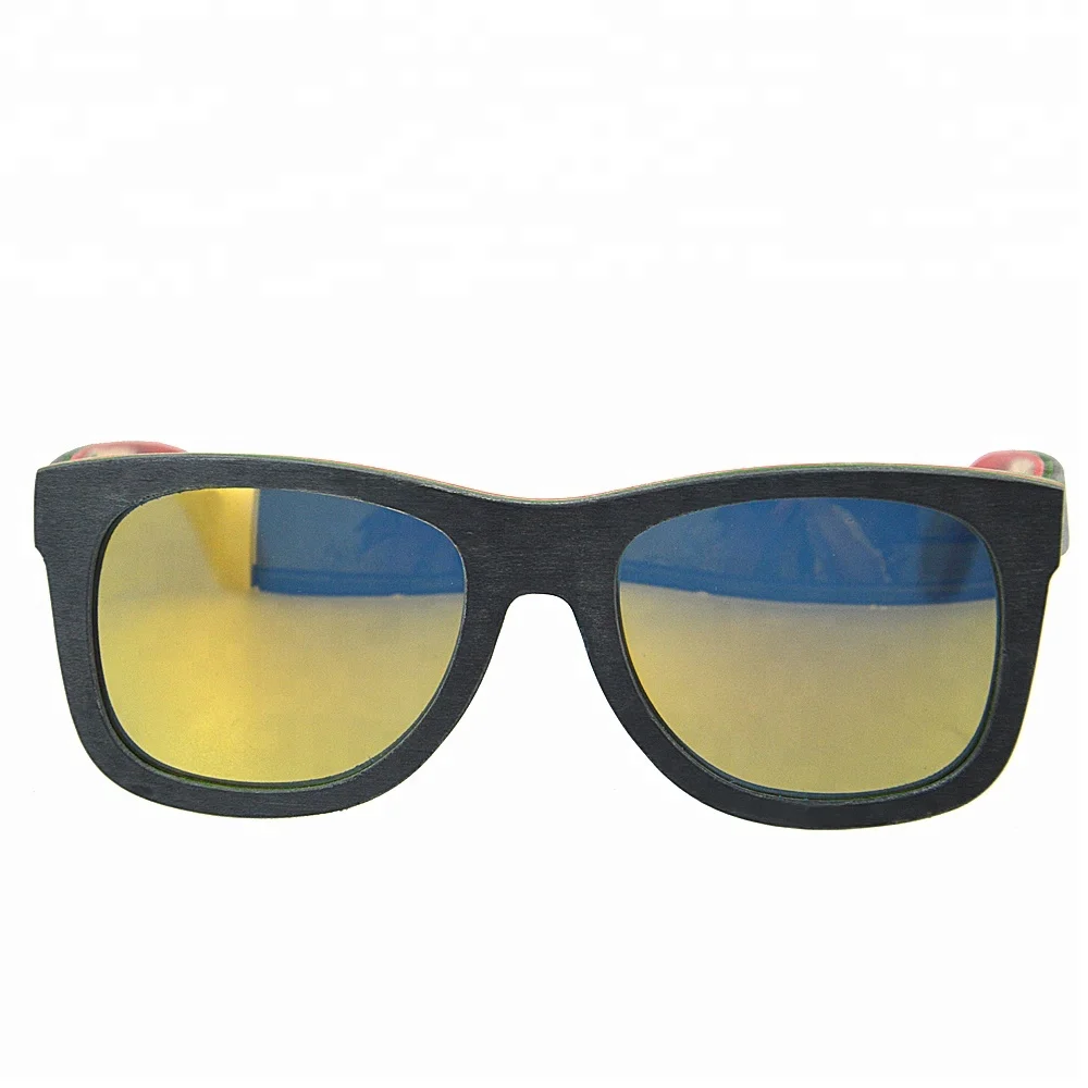 Custom bamboo wooden UV400 sunglasses skateboard wood polarized sunglasses
