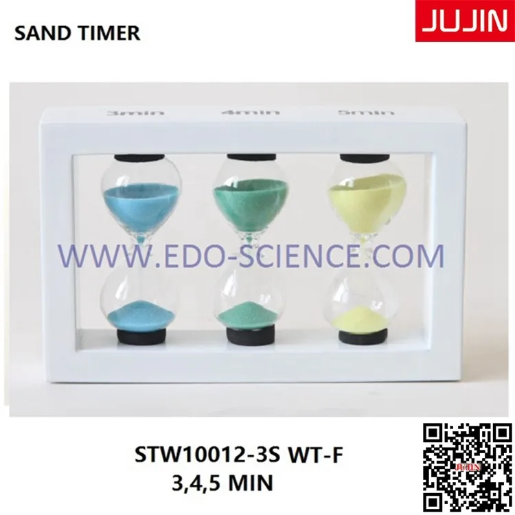 
3minute 4 Minutes 5 Minutes Borosilicate Glass Sand Timer with wood frame 