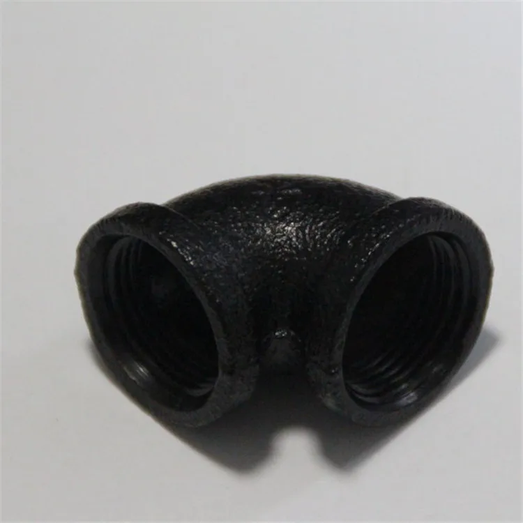 Одобренный поставщик сантехники, фитинги для труб из оцинкованного железа с черным покрытием, 90 градусов