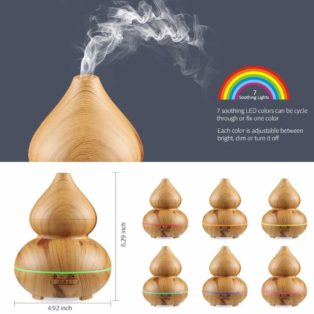 
trending products essential oil diffuser 150ml wood grain 