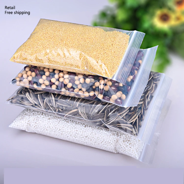 Retailing 12*17CM White Ziplock Clear Transparent PE Zip Lock Plastic Bag For Clot#