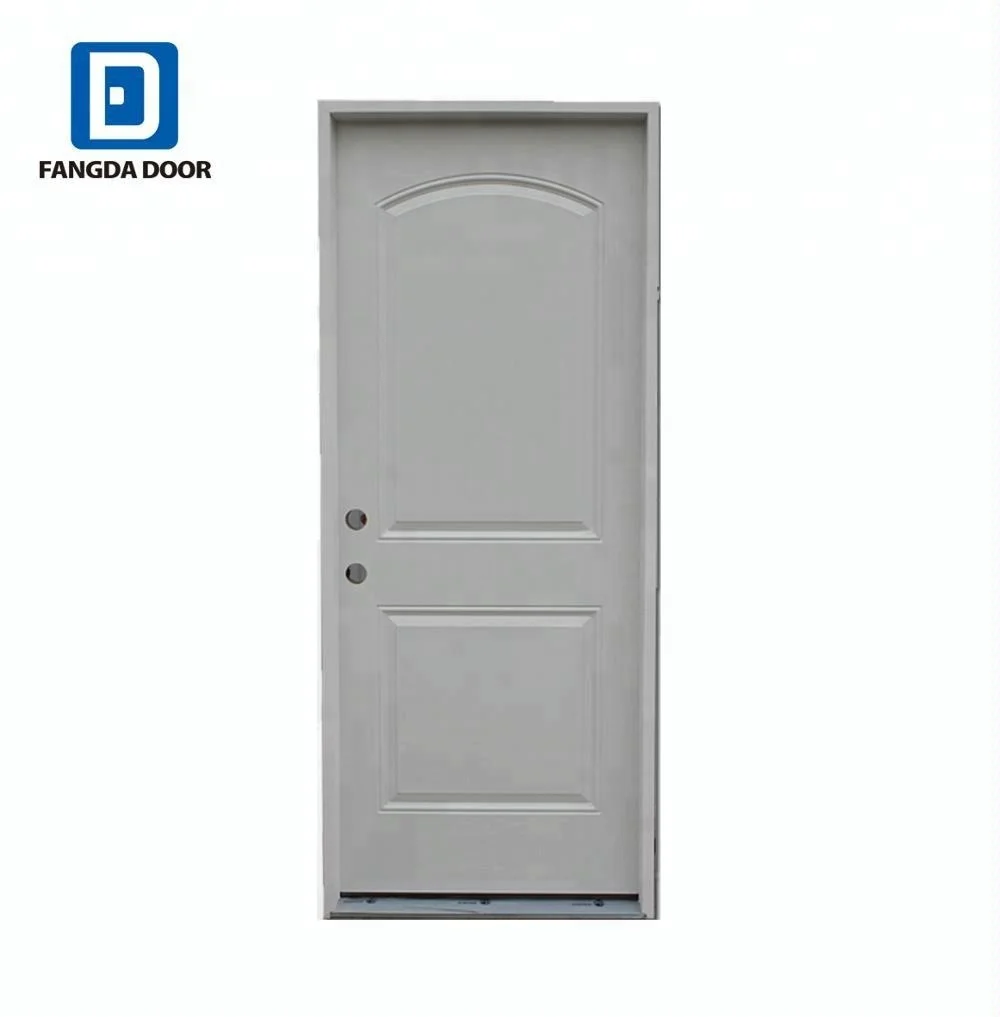 Fangda top quality steel wood door set with solid wood jamb