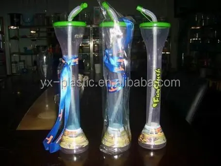 Plastic Yarder in classic design for beer or slushy cup with lanyard