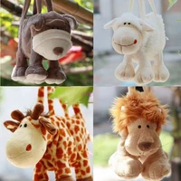 candice guo new arrival hot sale plush animal hand bag cute sheep giraffe lion dog 1pc