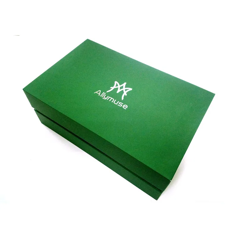 High quality custom design logo silver stamping green shoe box factory direct sale box for shoe
