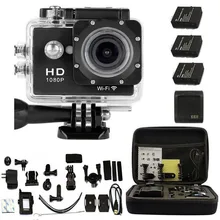 Shockproof Bag + Battery + SJ6000-W9 2.0″ WIFI 1080P HD Sports Action Car Recorder DVR Video Waterproof Camera DV Diving Black