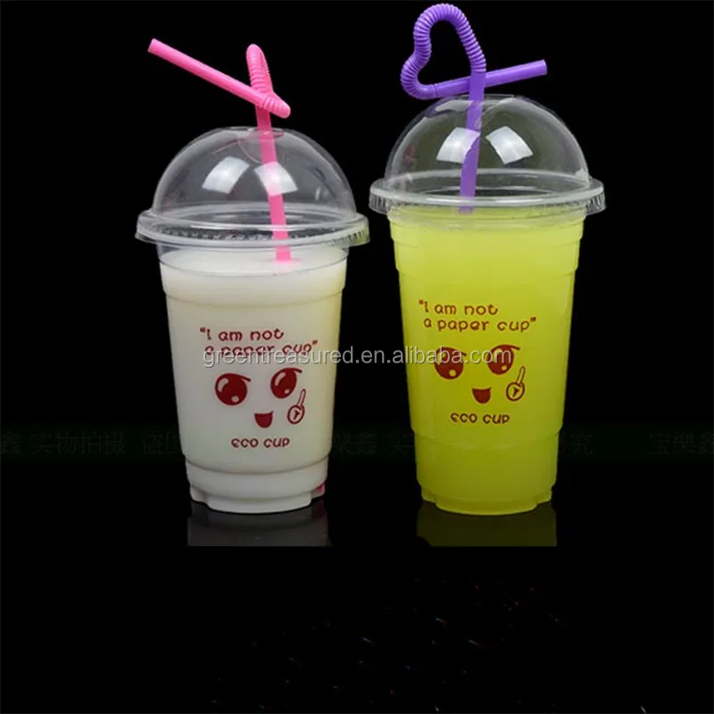 Disposable plastic PP cup for juice, hot sale shani drink snow cone custom printed bubble tea glass cups alibaba china supplier
