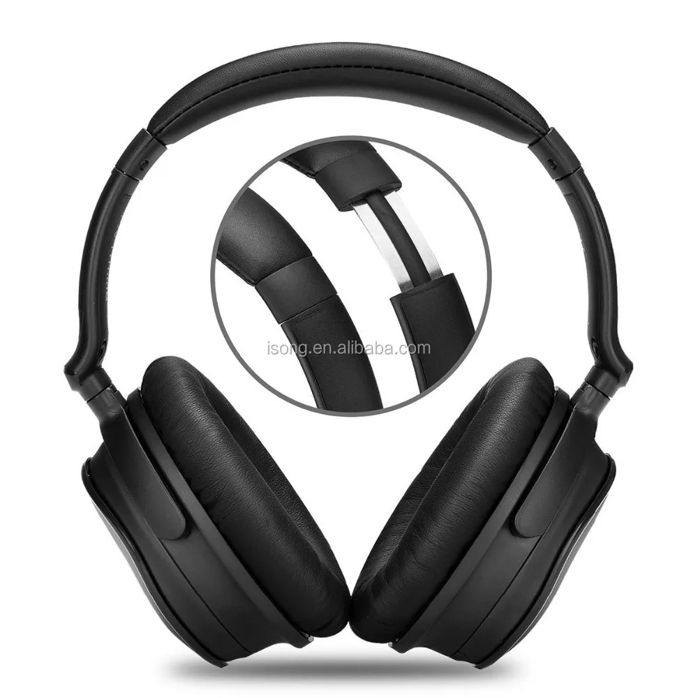 Active Noise Cancelling Wired Over-ear Stereo Headphone w/ Microphone for All 3.5mm Device