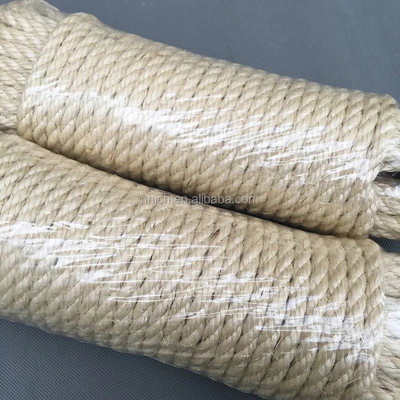 8mm 3 strand bleached sisal rope for packing rope and pet toy