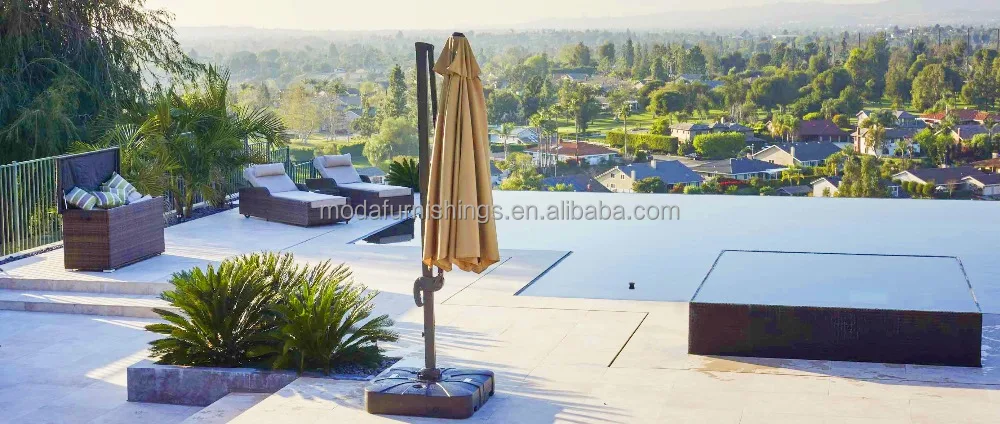 2018 Moda Ресторан Кафе Открытый сад пляж консольный зонтик патио Кривошип зонтик 3,5 м Открытый зонтик с основанием