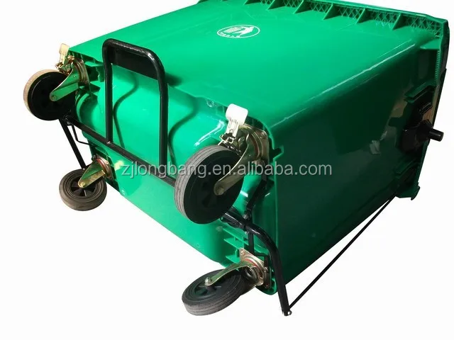 660L en plastique poubelle des dechets et ordures bin HDPE EN840 100% new material outdoor large garbage container UV protection