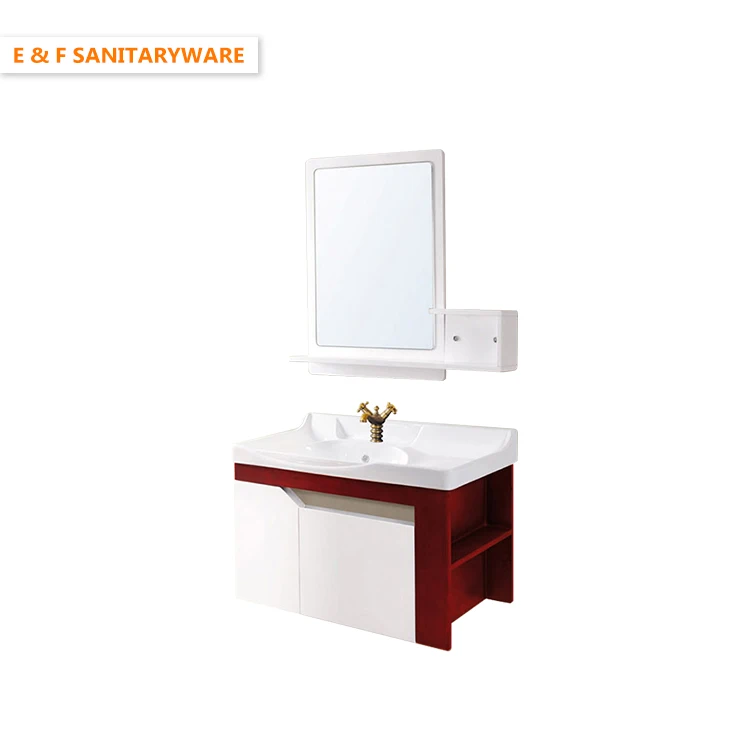 Wholesale Wood Grain Bathroom Furniture Cabinets Vanity Low Price Modern 24 42 inch Solid wood Bathroom Vanity