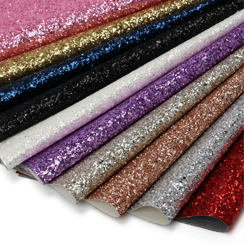Wholesale price high quality chunky glitter fabric for wallpaper