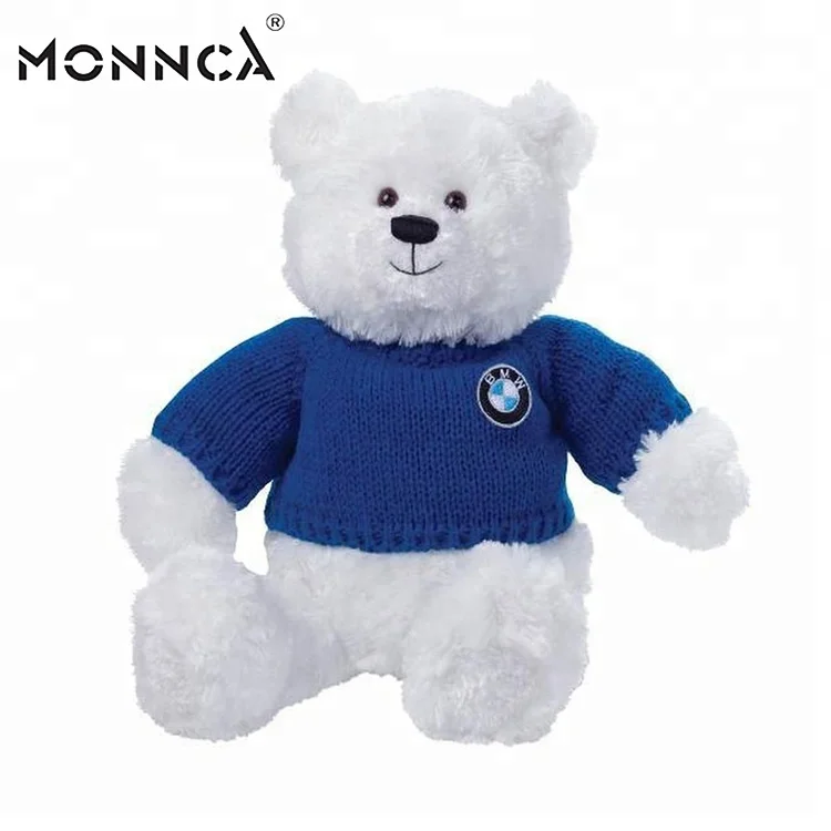 Soft Sublimation Stuffed Animals White Bear with T-shirt