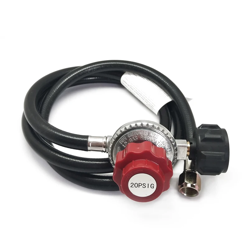 LONGTIME 0-20 PSI Adjustable High Pressure LP Gas Regulator and Hose Assembly