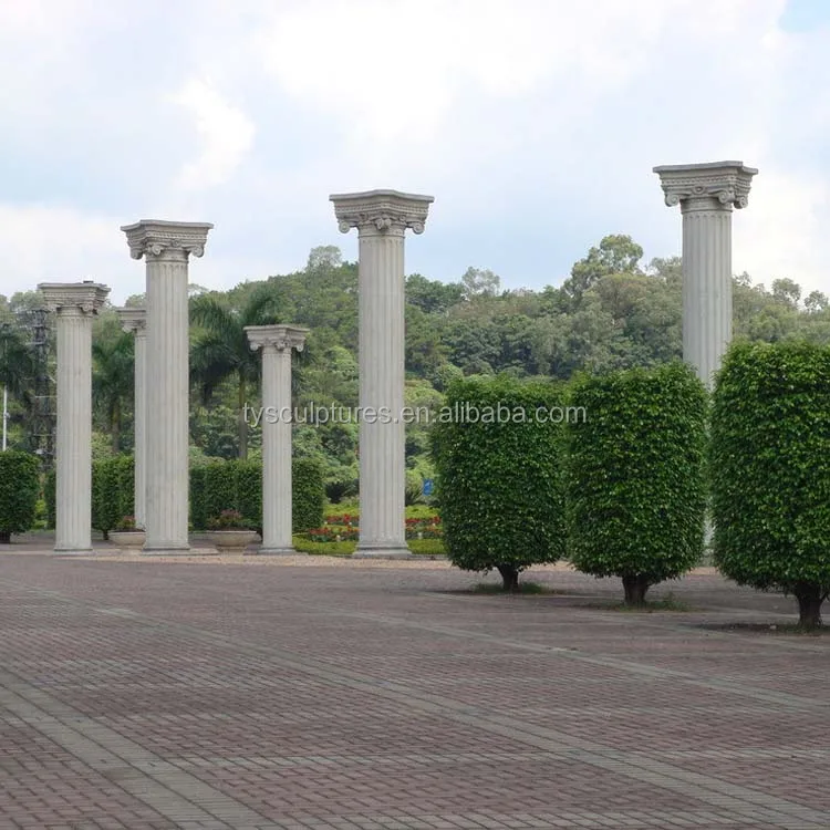 
Decorative stone pillars sandstone roman columns for garden 
