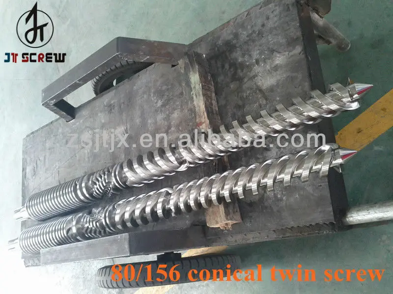 80/156 twin screw barrel for extruder machine/ 80/156 double screw barrel/ 80/156 conical twin screw barrel